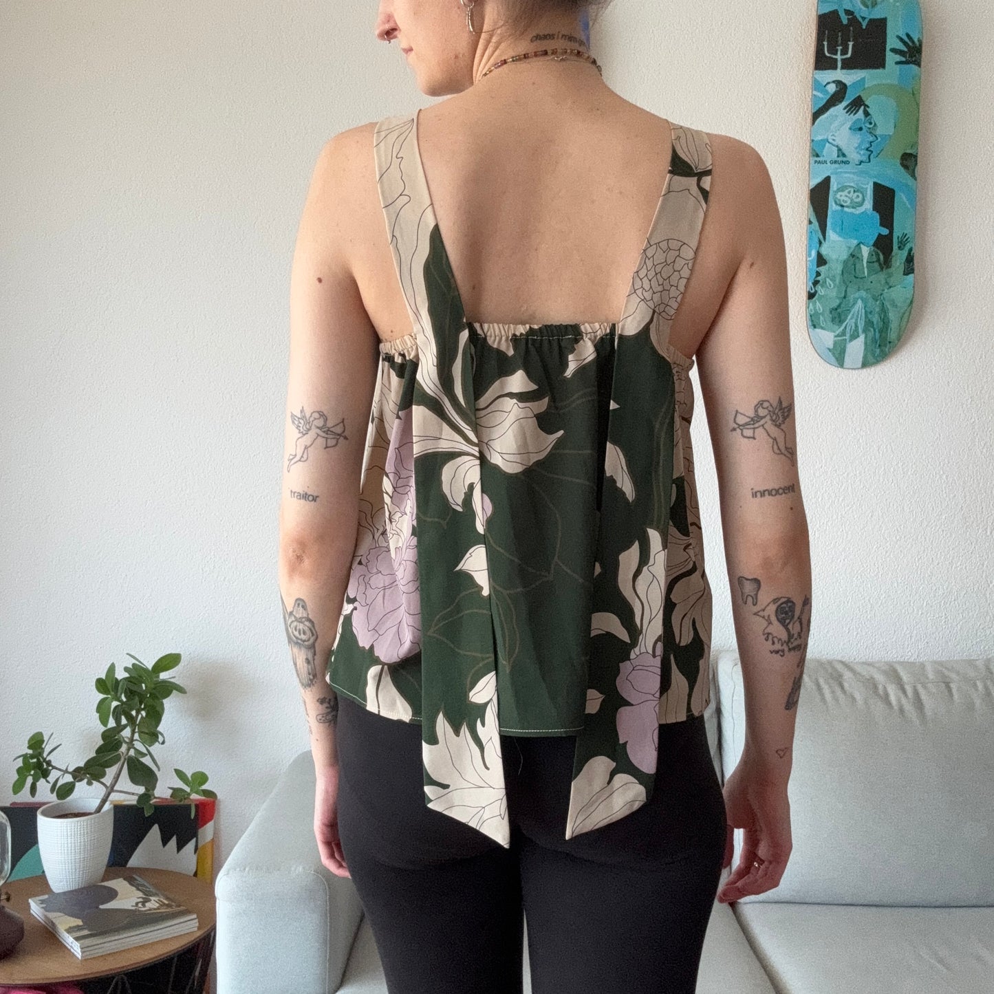 Beige and green Top | Bern
