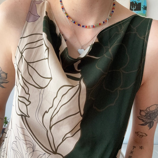 Beige and green Top | Bern