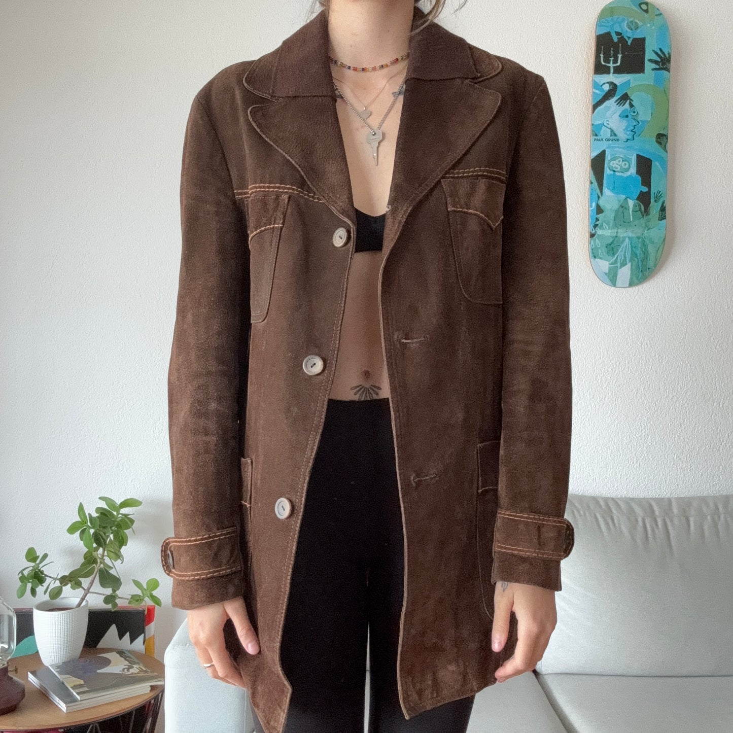 Brown Wild Leather Coat