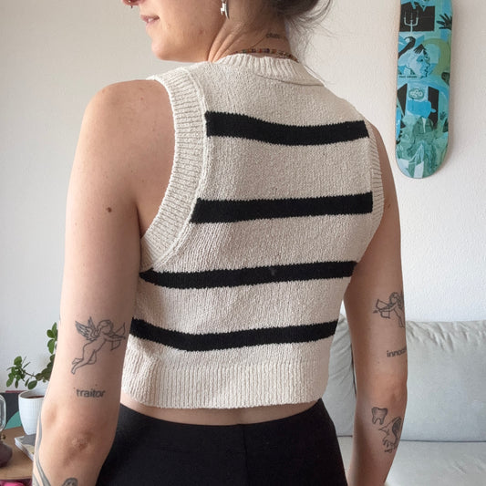 White Top with black Stripes