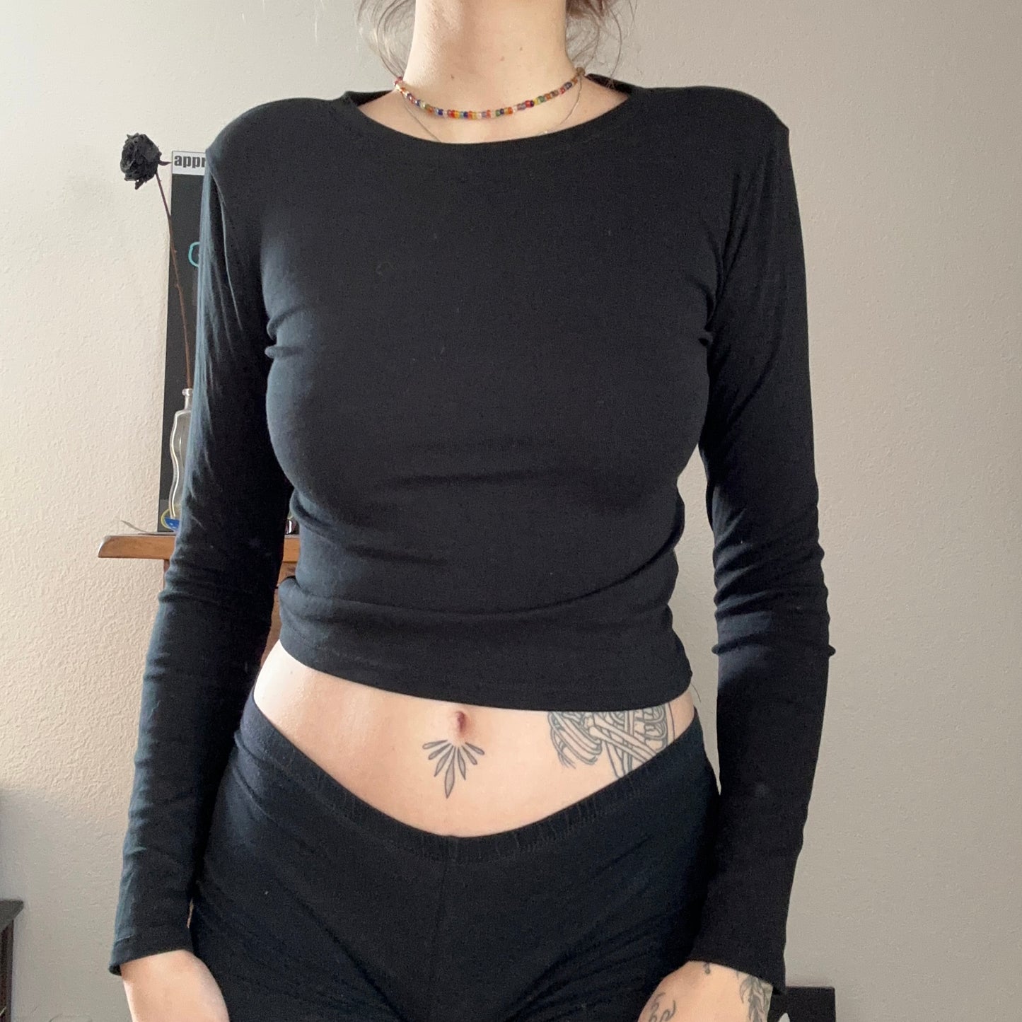 Black cropped Longsleeve with free back | Bern