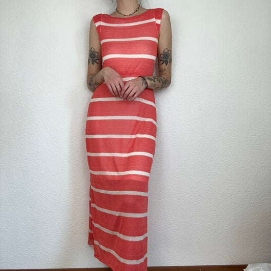 Red/Orange Dress with white stripes | Bern