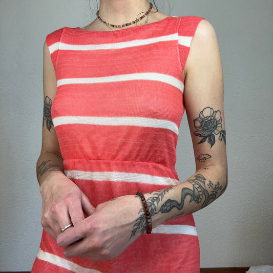 Red/Orange Dress with white stripes | Bern