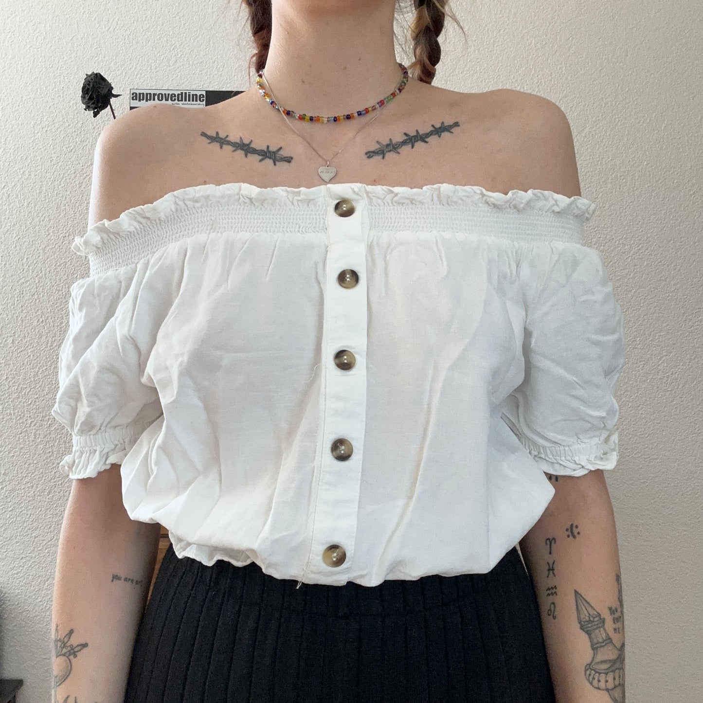 White offshoulder Shirt | Bern