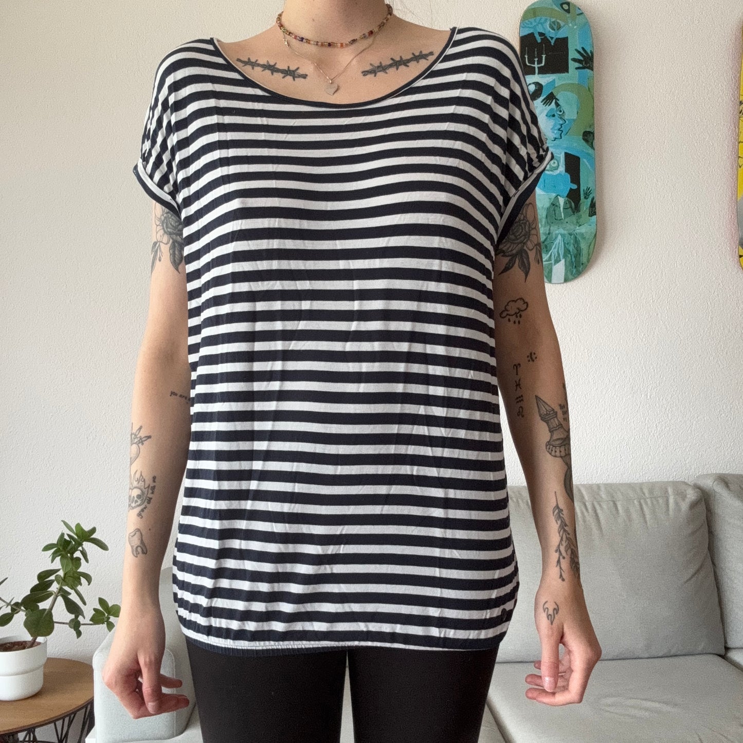 Black and White striped Shirt