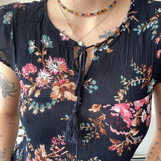 Black Shirt with flowerprint | Bern