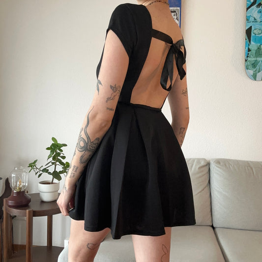 Black backless Mini Dress
