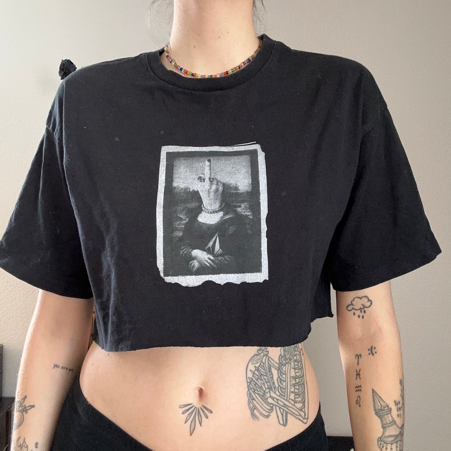 Reworked black cropped Shirt | Bern