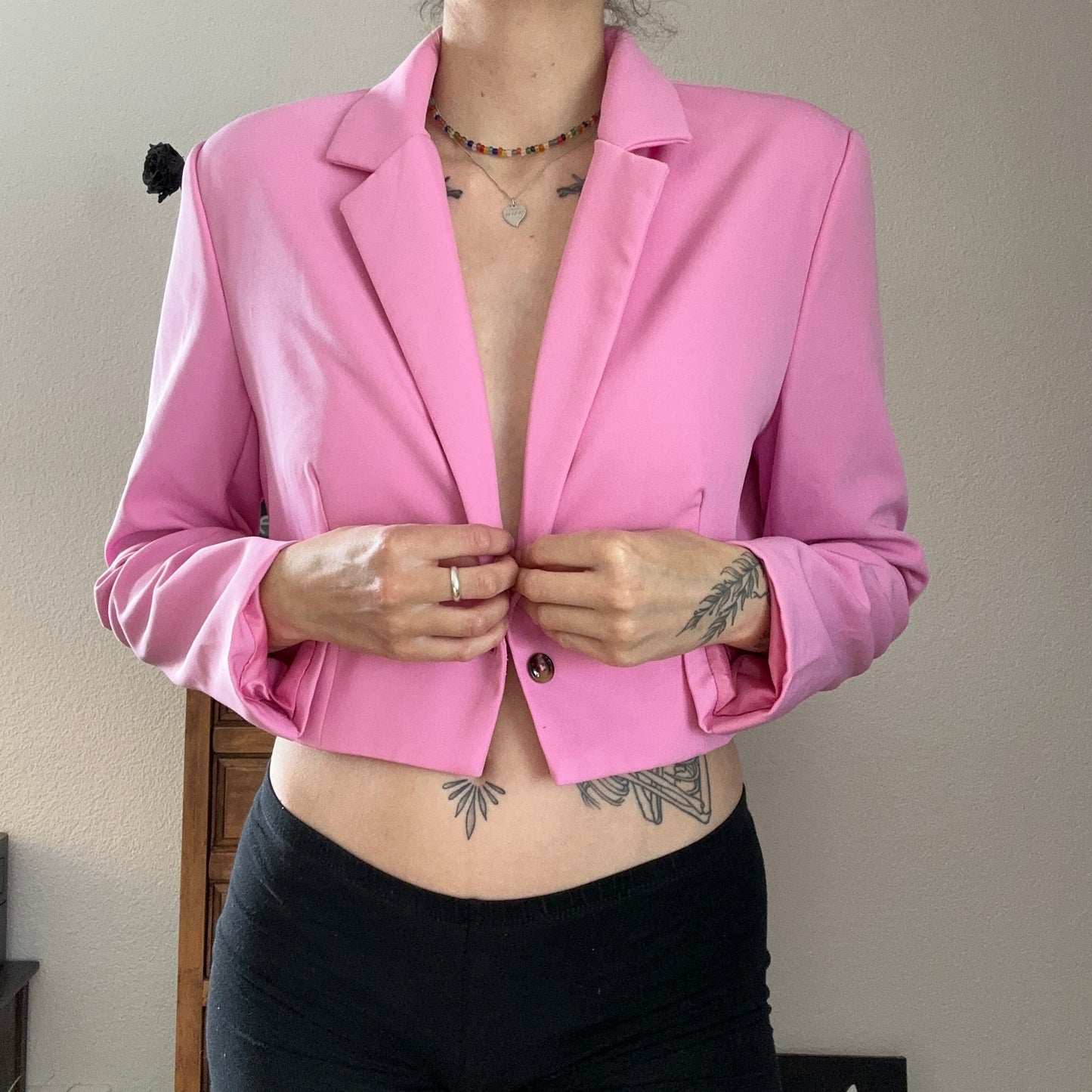 Pink cropped Blazer | Bern