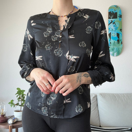Black Blouse with cute print