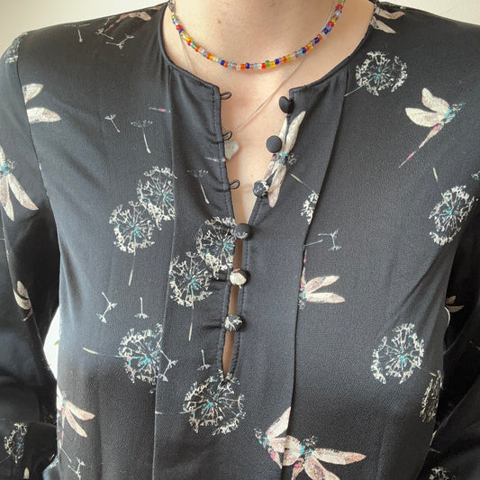 Black Blouse with cute print