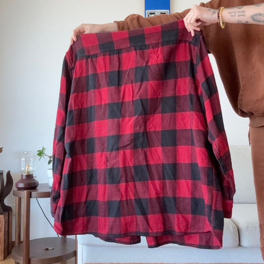 Red and Black Checked Blouse