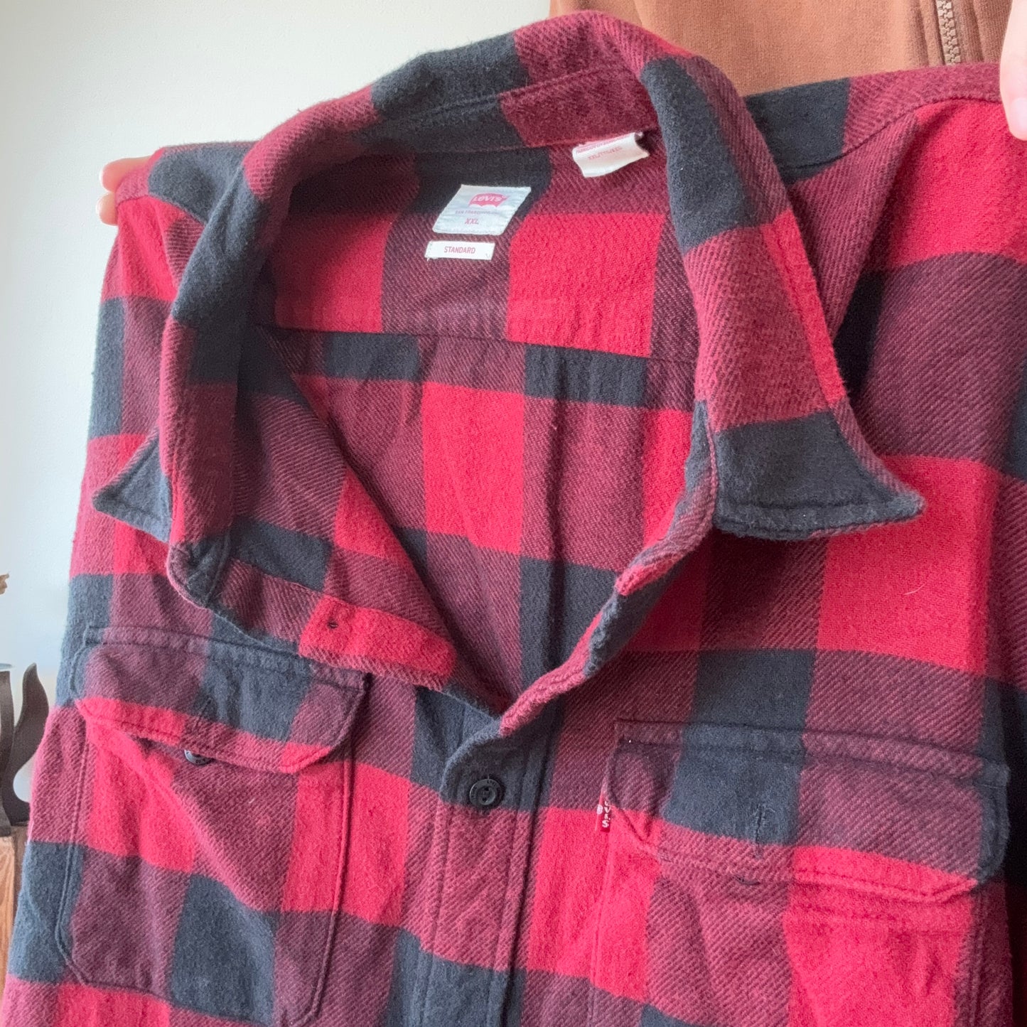 Red and Black Checked Blouse