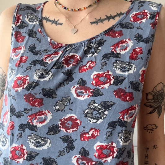 Blue Top with colorful Pattern | Bern