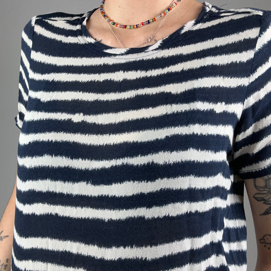 Blue and White Striped Shirt