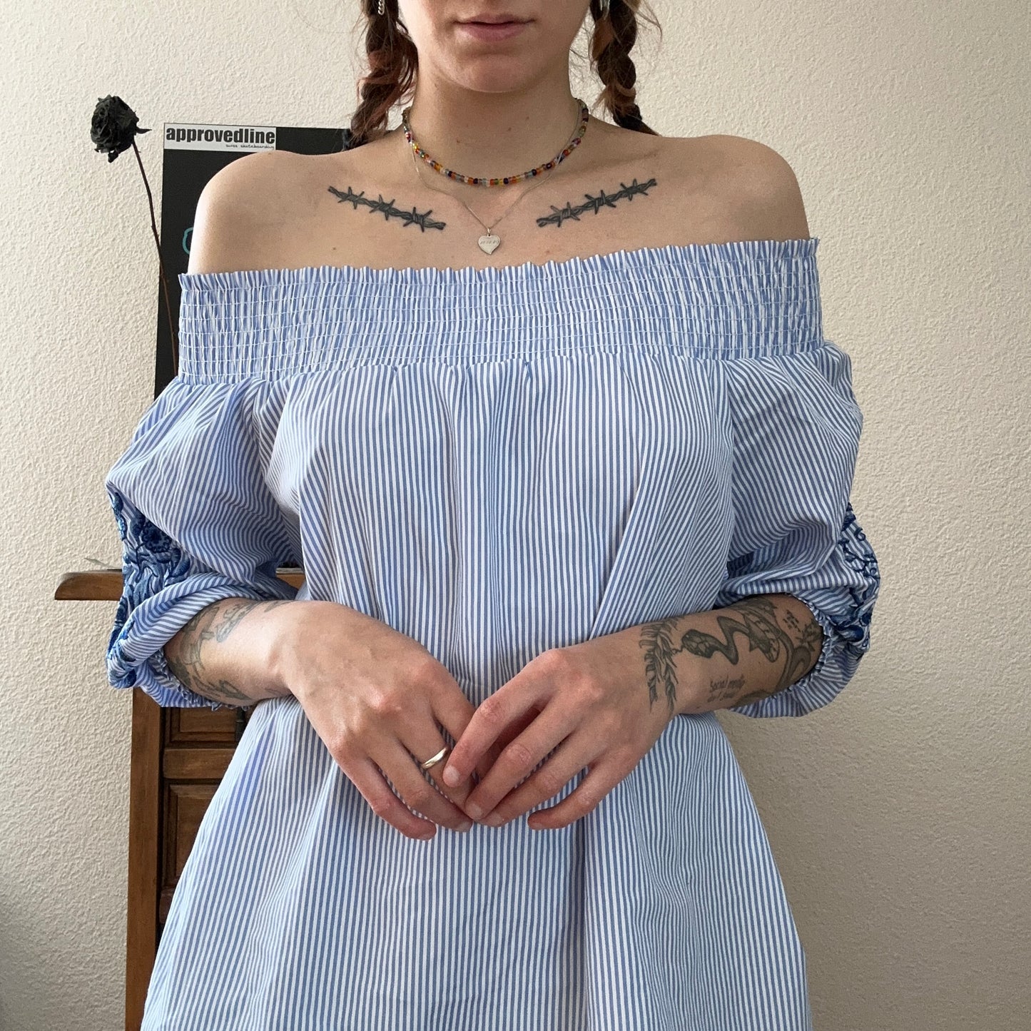 Blaue Off-Shoulder Bluse | Bern