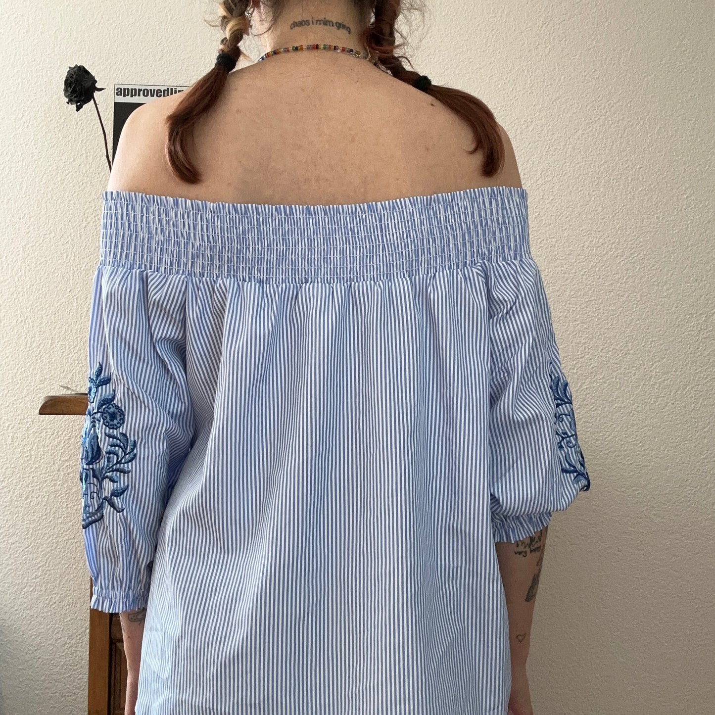 Blaue Off-Shoulder Bluse | Bern