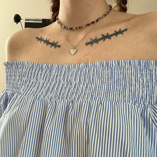 Blue offshoulder Blouse | Bern