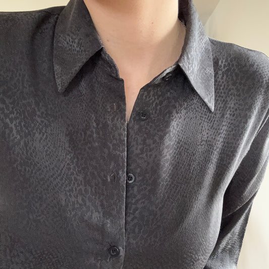 Black Blouse with black shimmery pattern | Bern