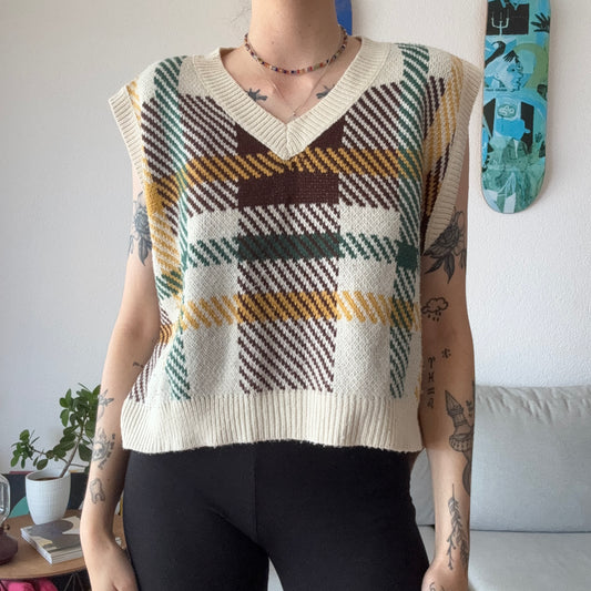 Beige Top with green, brown and yellow Stripes | Bern