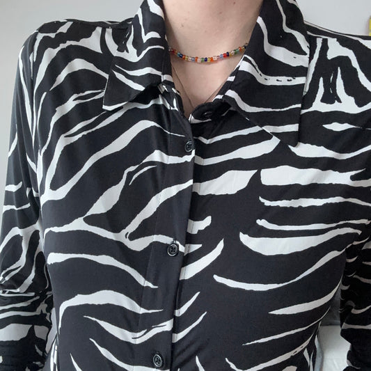 Black and White Zebra Print Blouse | Bern