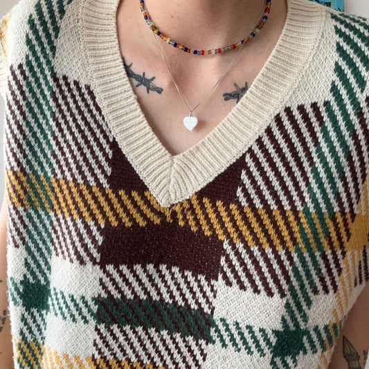 Beige Top with green, brown and yellow Stripes | Bern