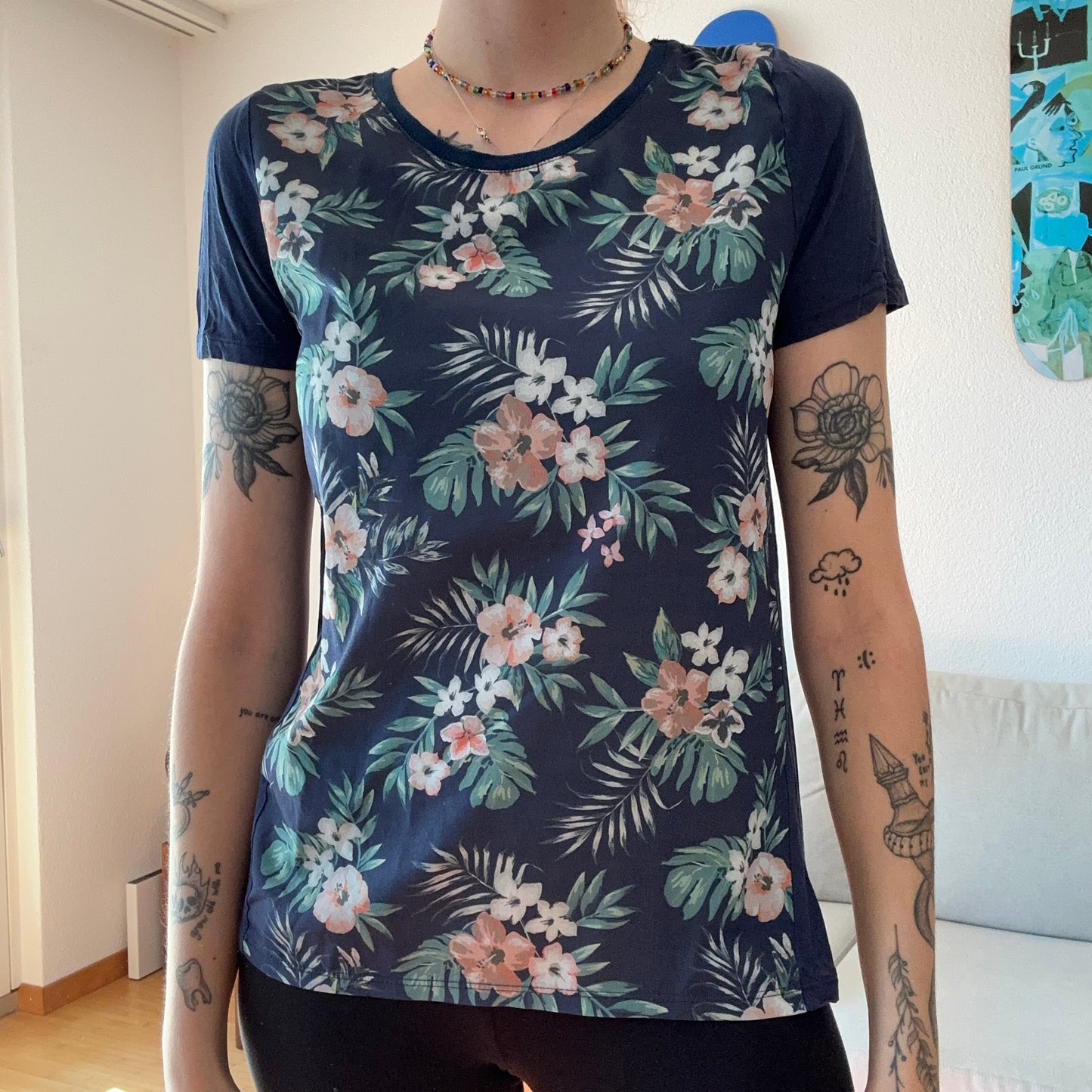 Chemise bleue à imprimé fleuri | Bern