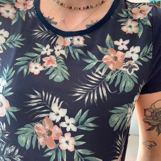 Blaues Shirt mit Blumenprint | Bern