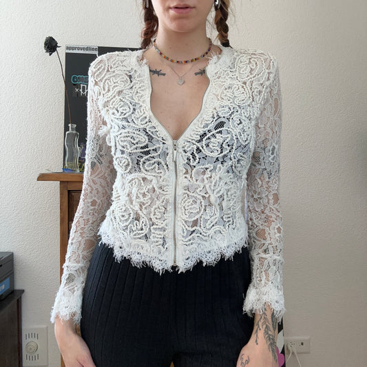 Y2K White lace Jacket | Bern