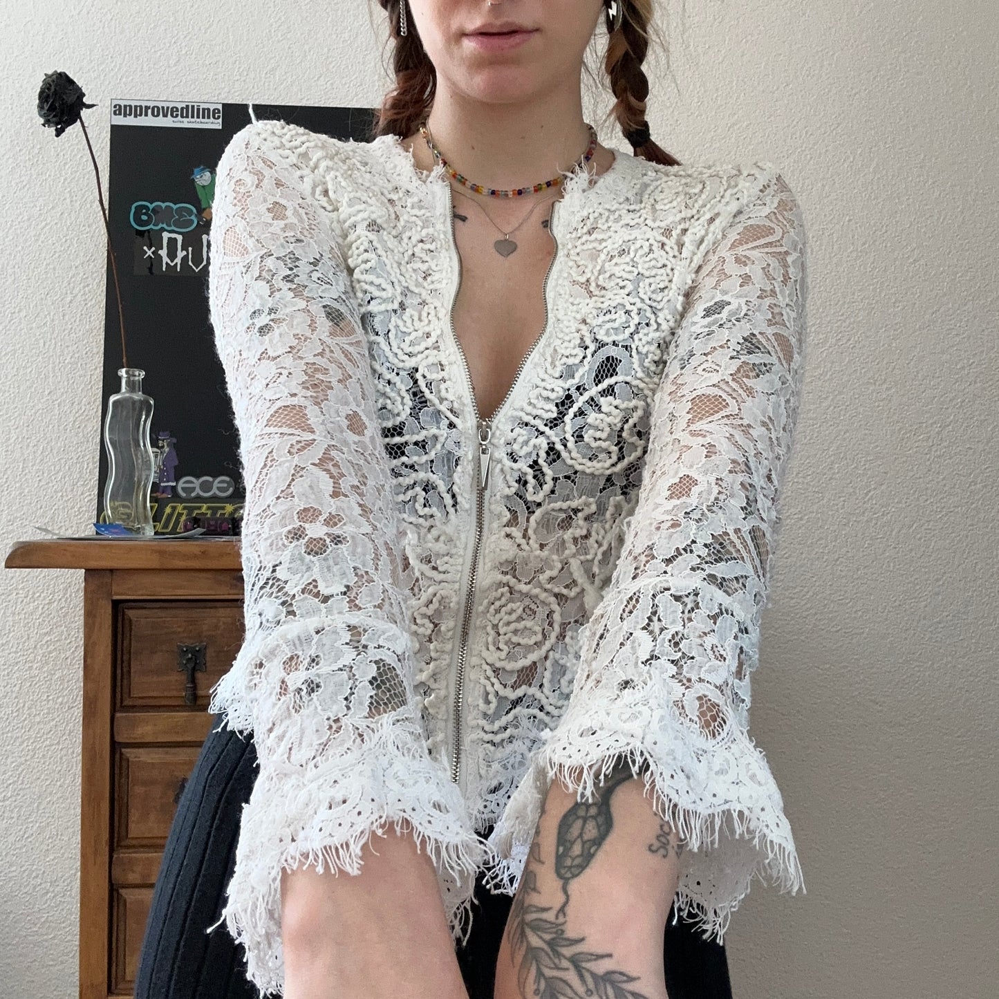 Y2K White lace Jacket | Bern