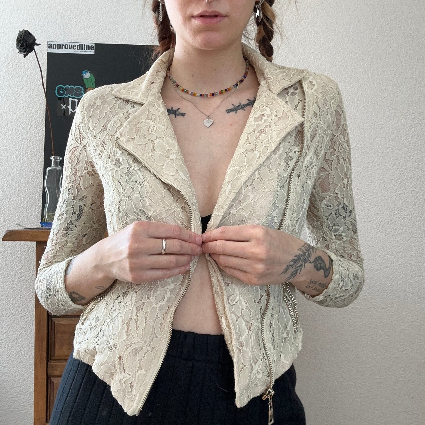 Y2K Beige lace Jacket | Bern