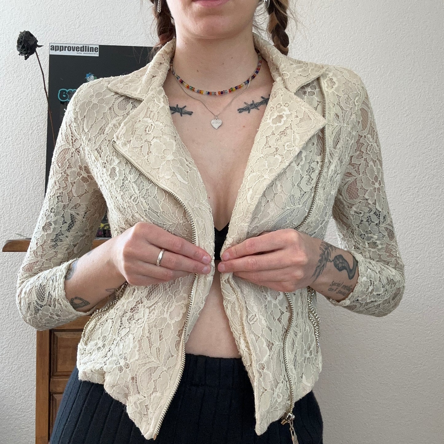 Y2K Beige lace Jacket | Bern