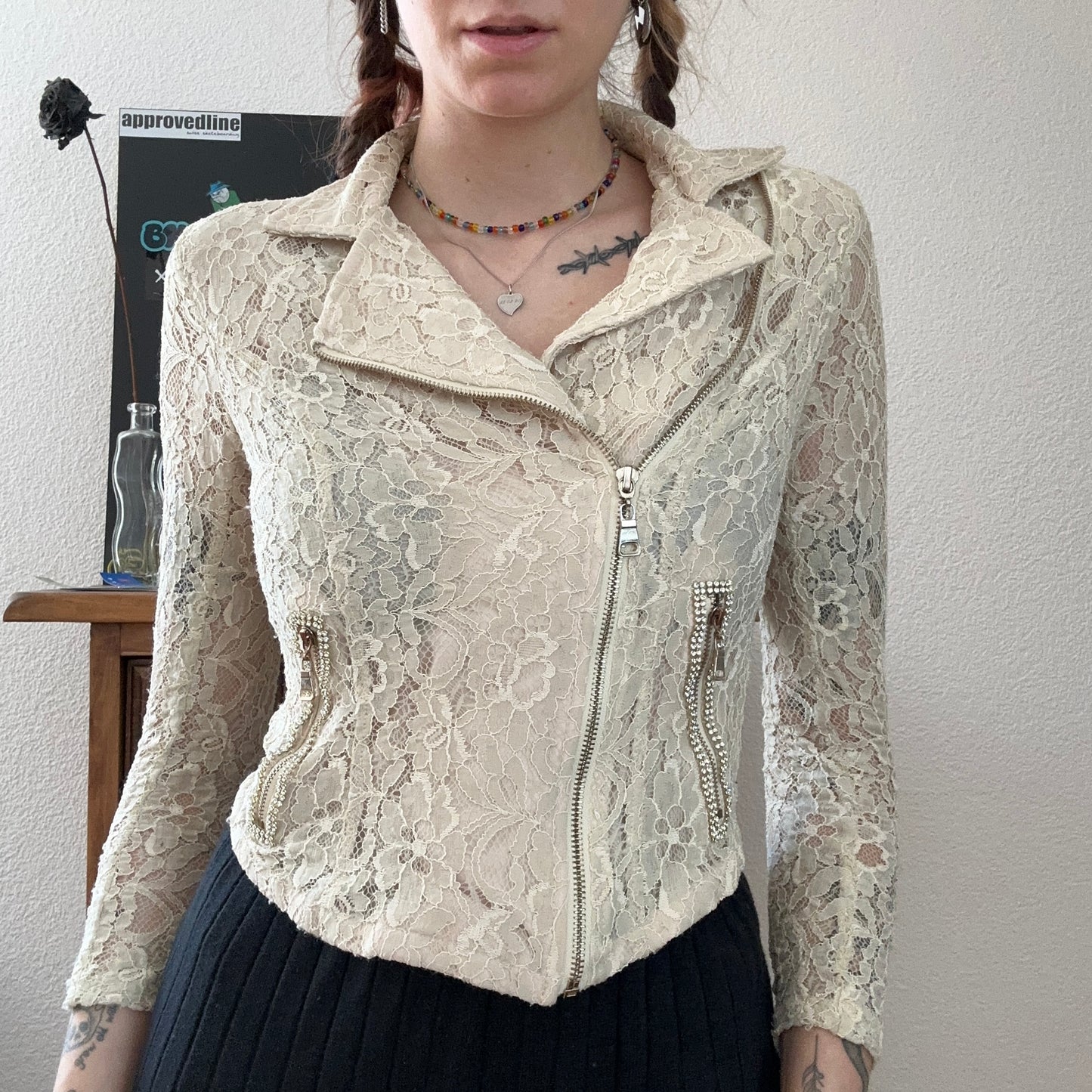 Y2K Beige lace Jacket | Bern