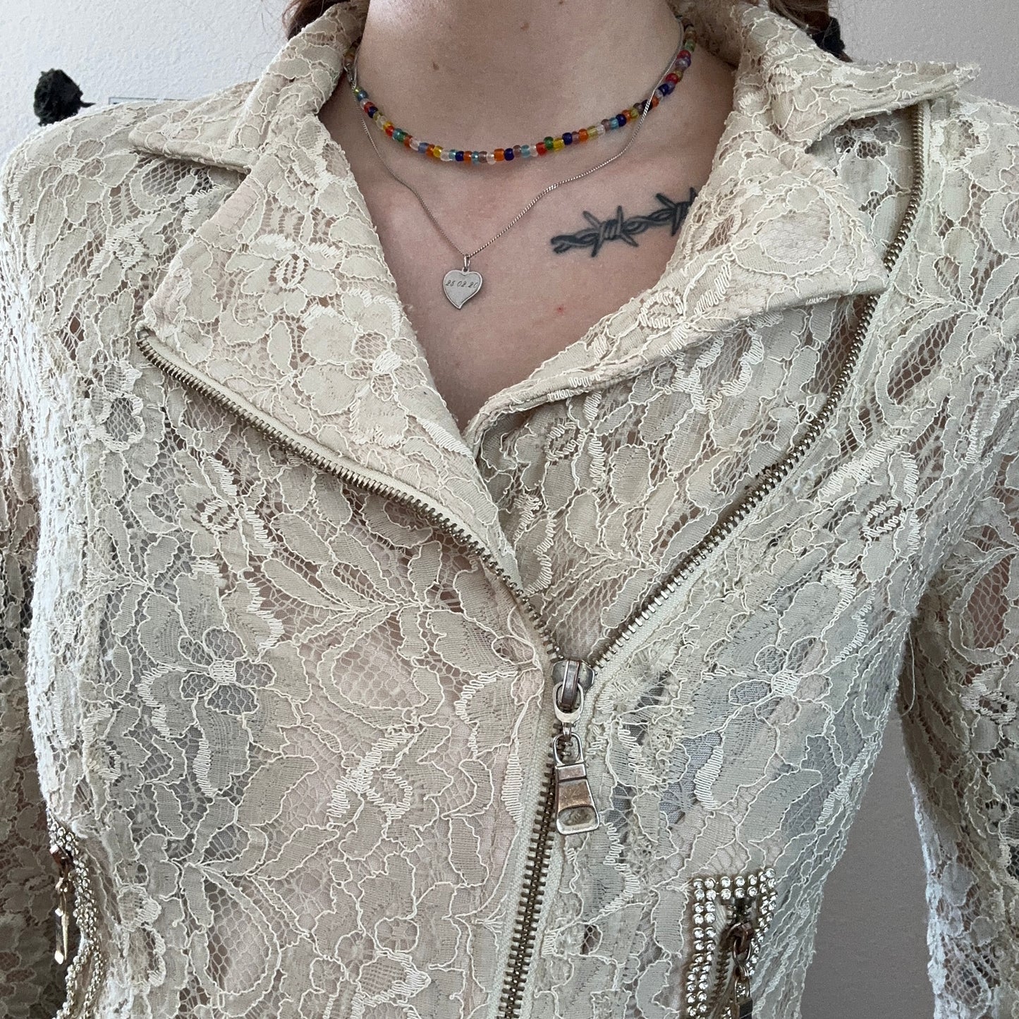 Y2K Beige lace Jacket | Bern