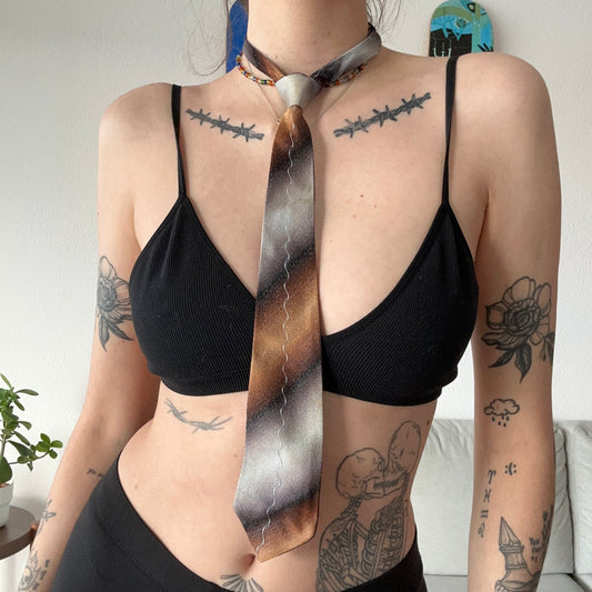 Vintage Brown, White, Black Tie | Bern