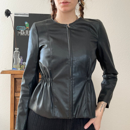 Black fake Leather Jacket | Bern