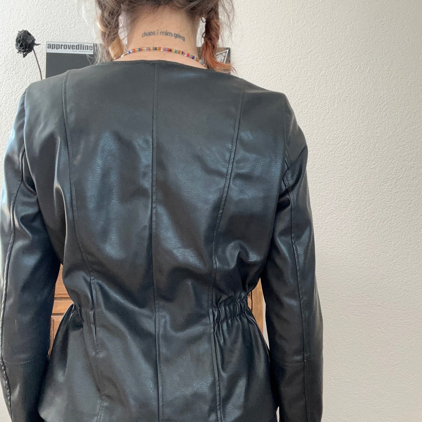 Black fake Leather Jacket | Bern