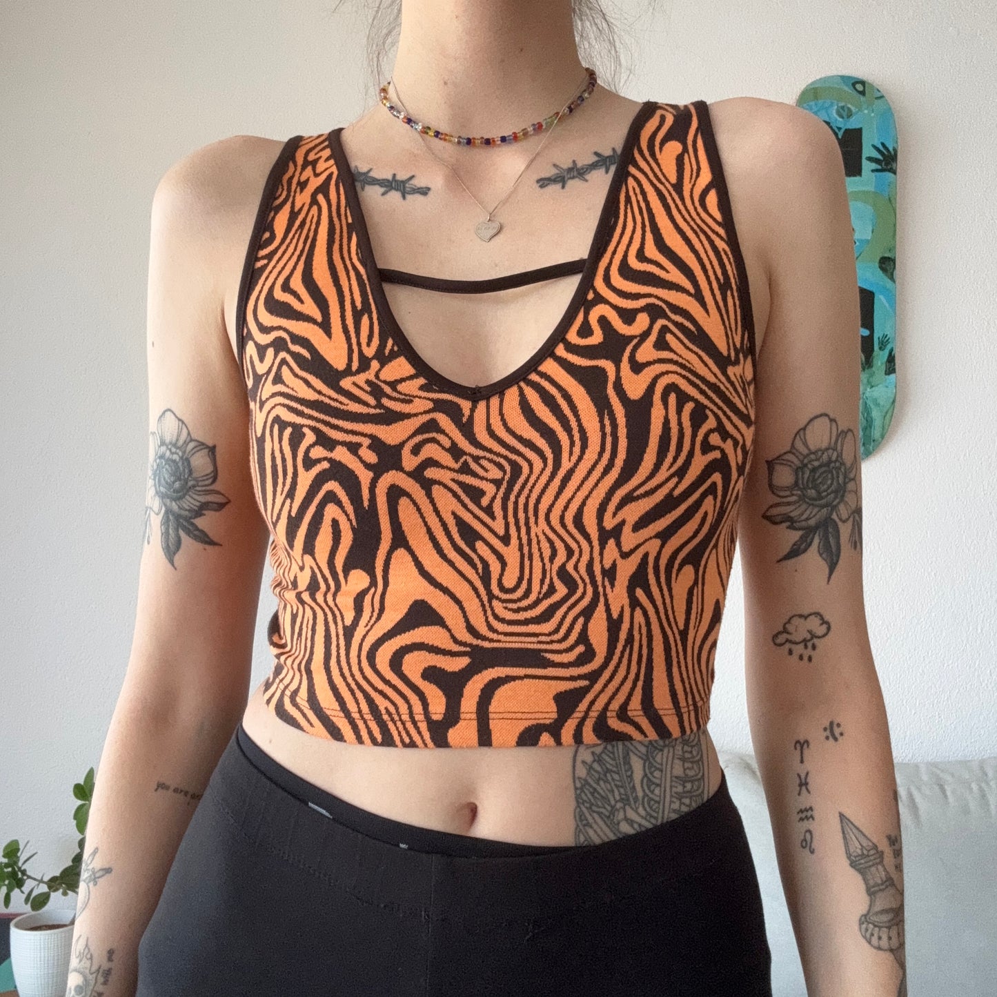 Orange Brown Zebra Pattern Top | Bern