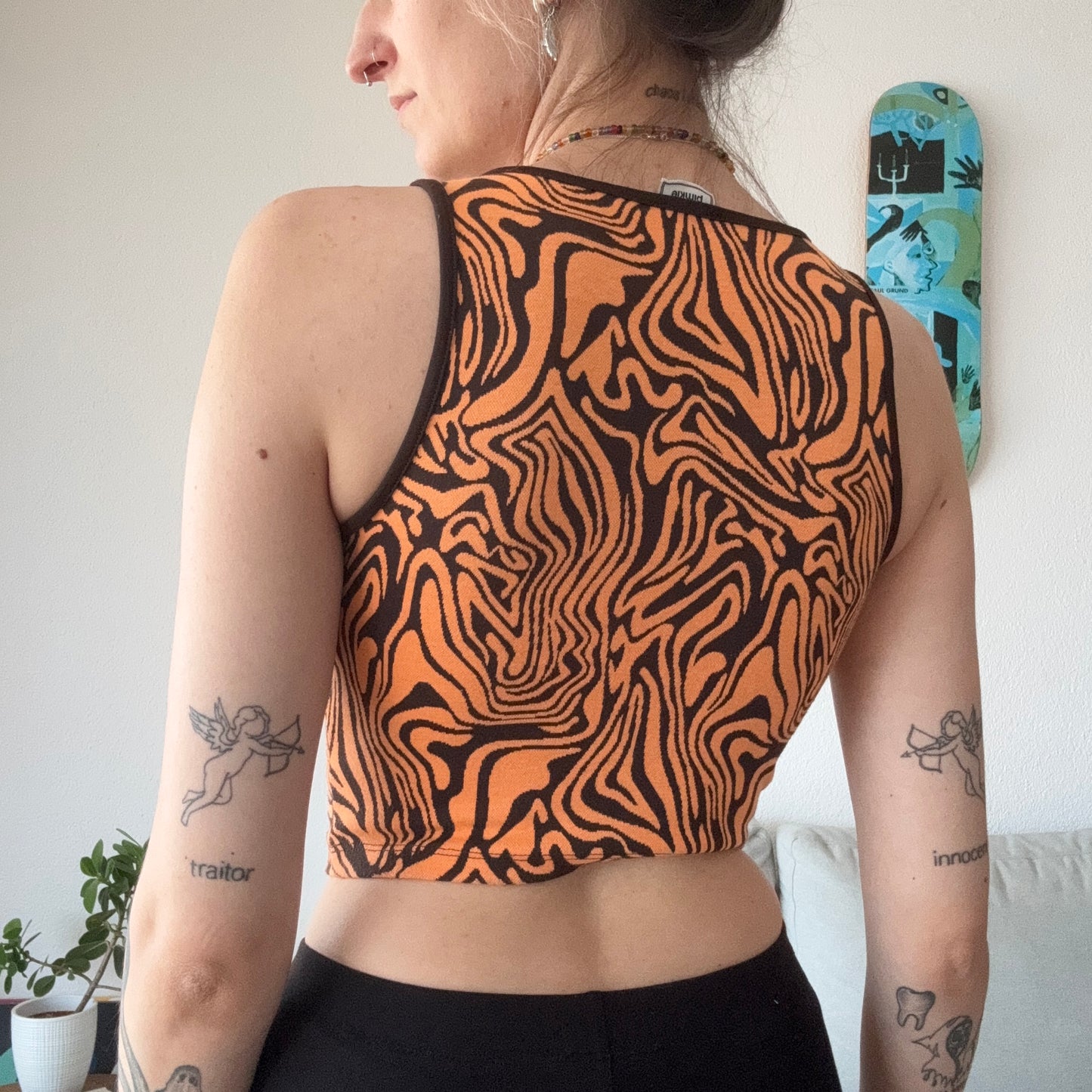 Orange Brown Zebra Pattern Top | Bern