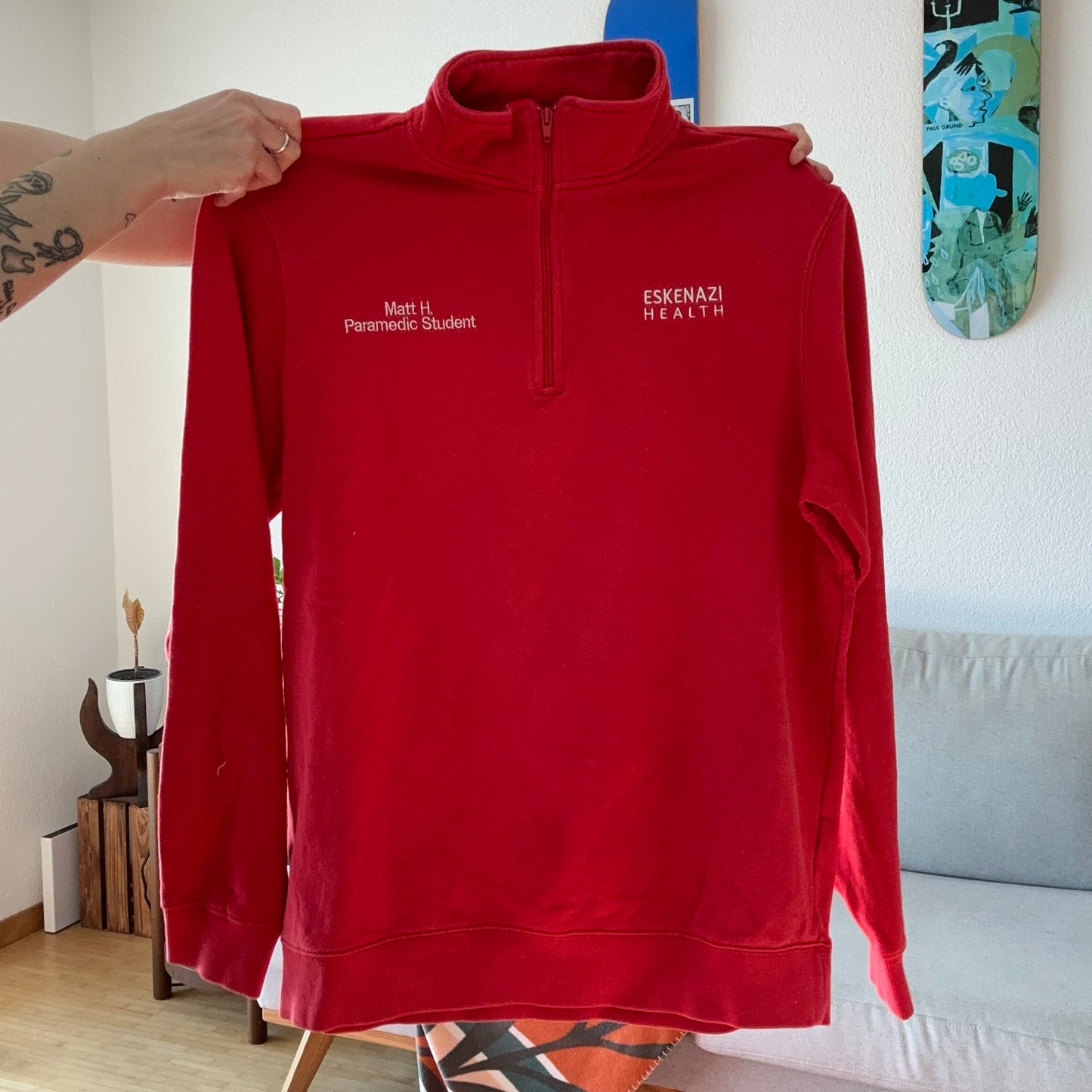 Pull rouge à demi-zip | Bern