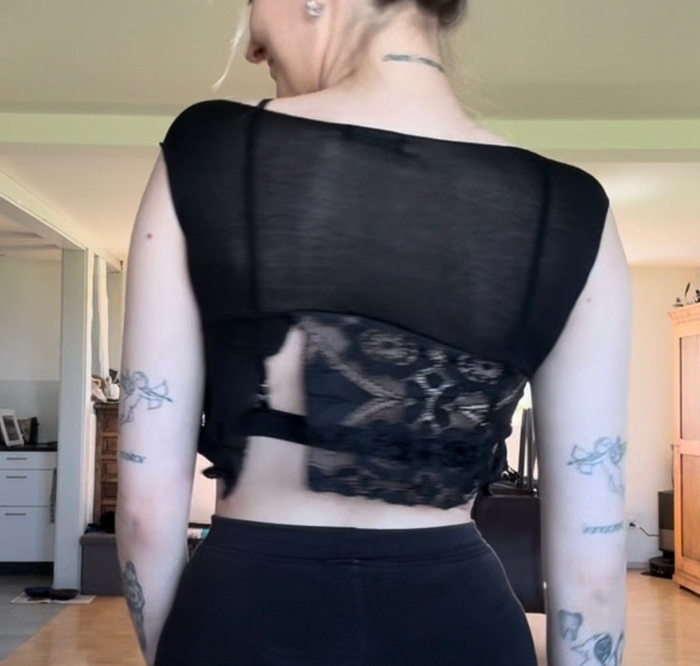 Dark Fairy Upcycled Crop Top – One of a Kind