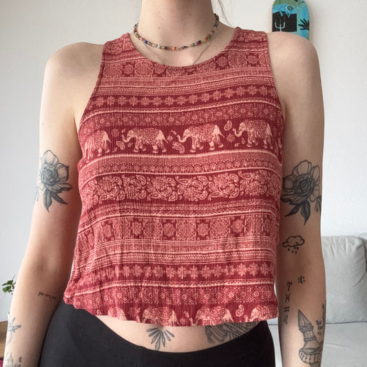 Red Top with white pattern | Bern