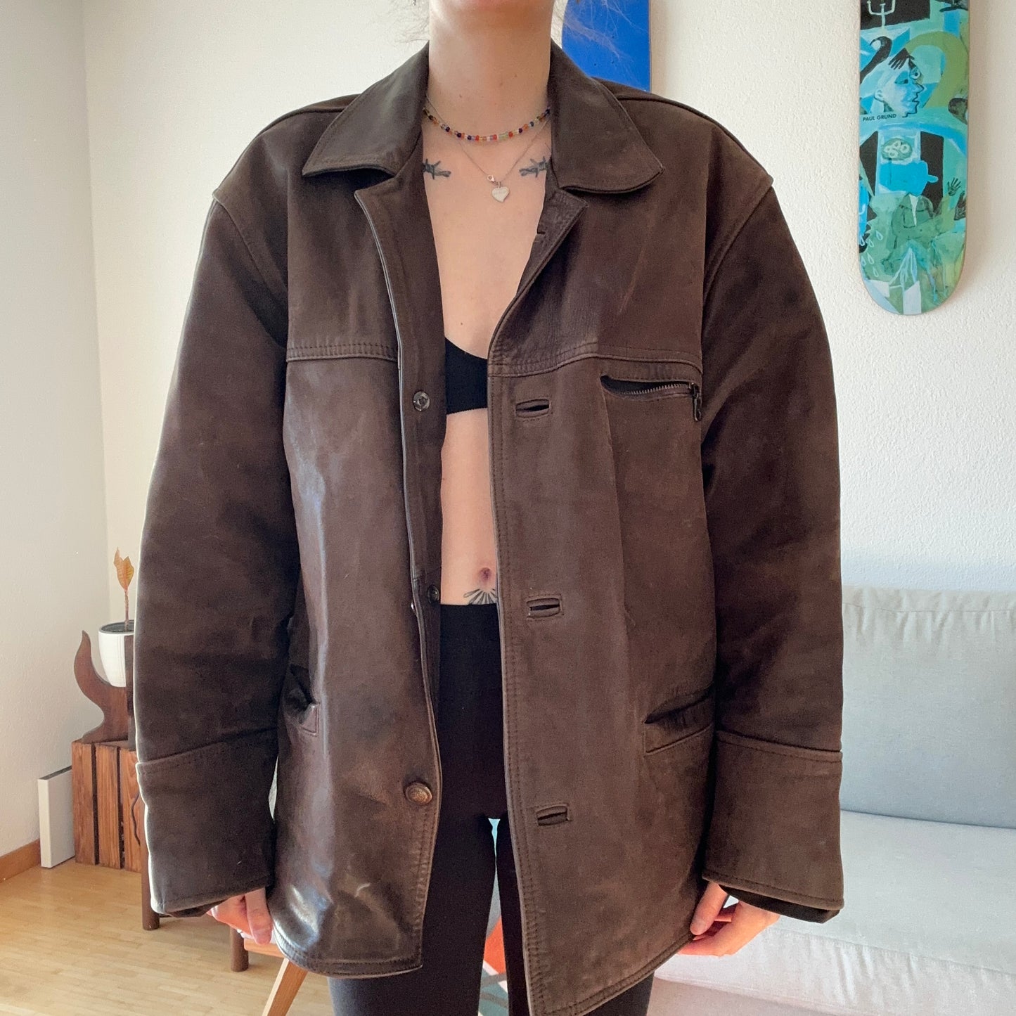 Veste en cuir marron | Berne