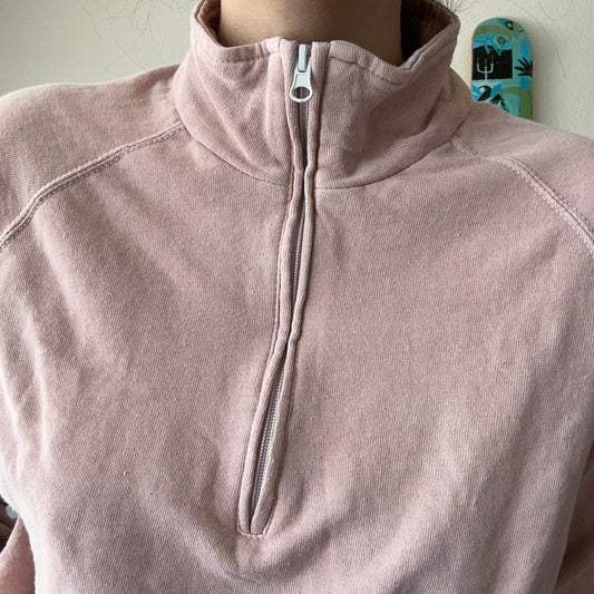 Pink cropped Halfzip Sweater | Bern
