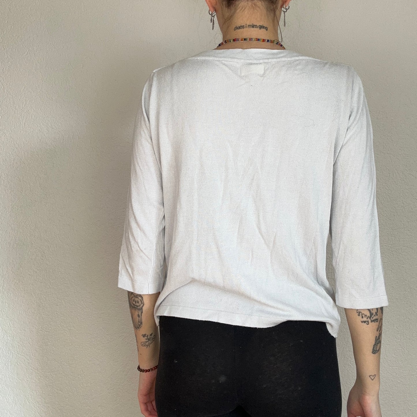 White 3/4 Longsleeve