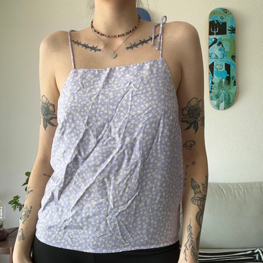 Purple Top with white Flower pattern | Bern