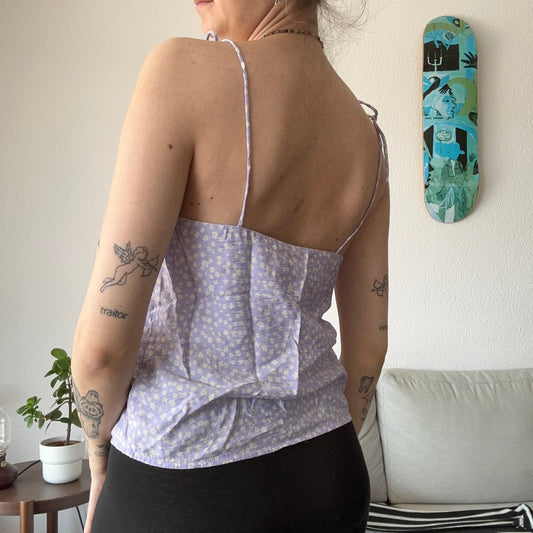 Purple Top with white Flower pattern | Bern