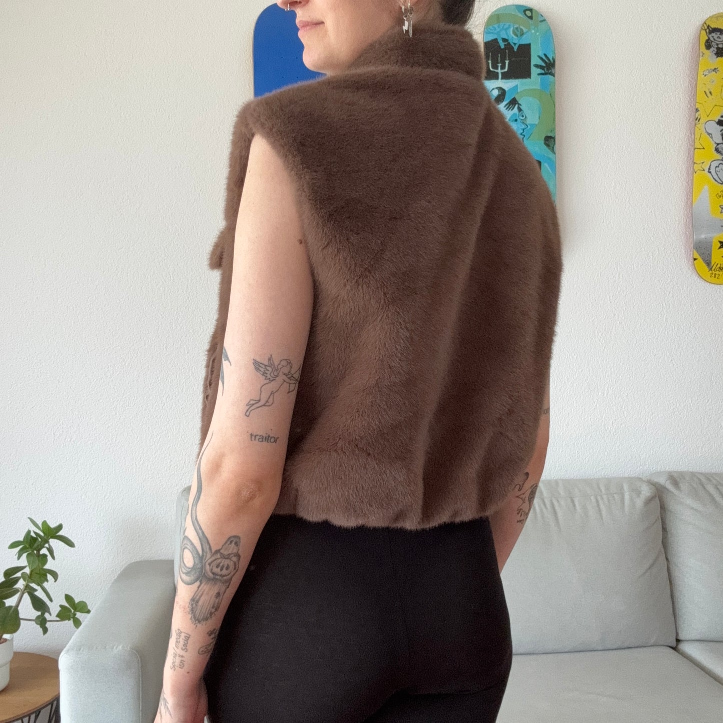 Brown fluffy Vest | Bern