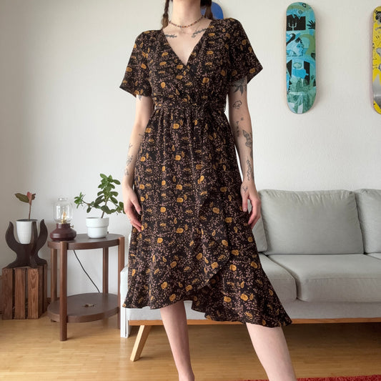 Black Dress with Flower Print | Bern