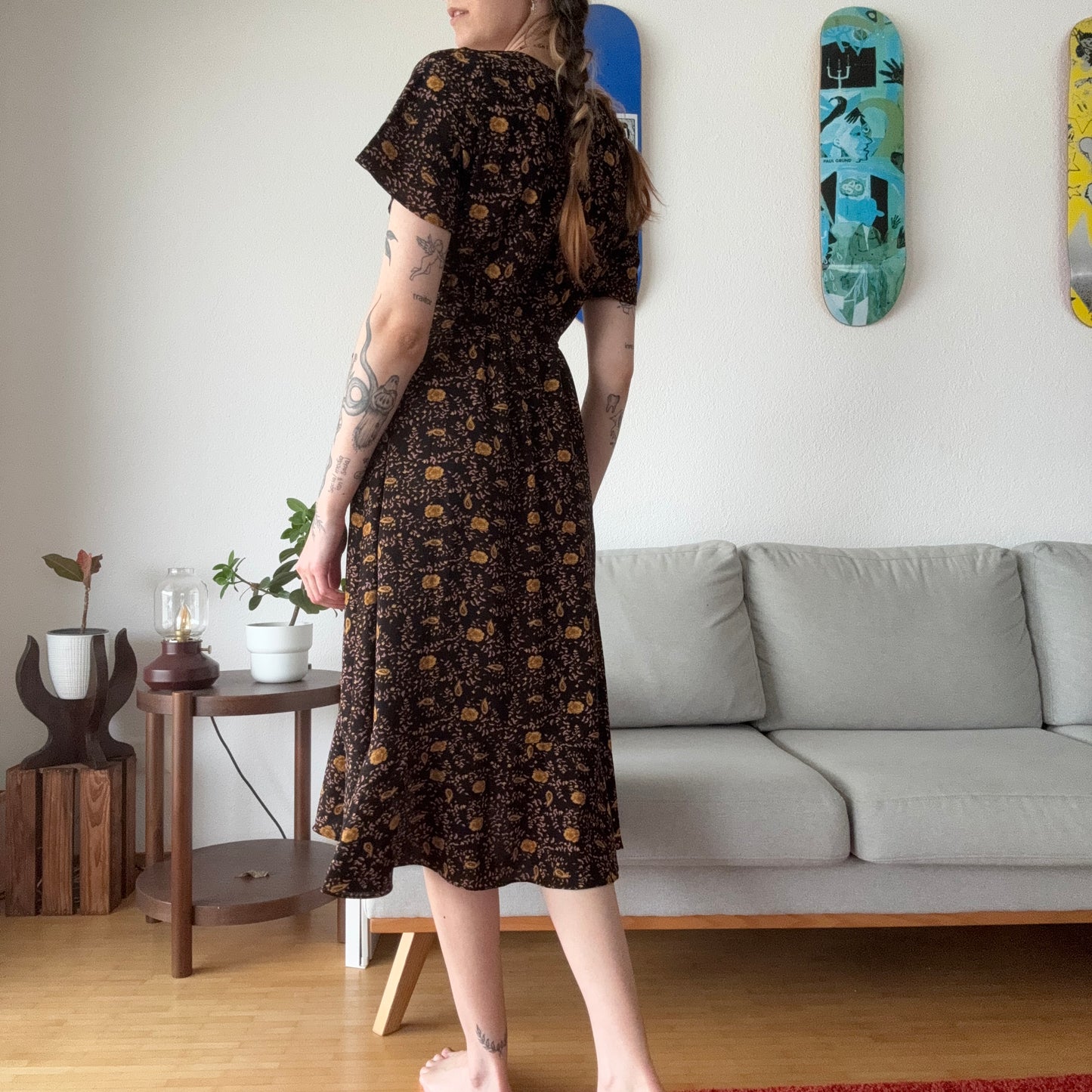 Black Dress with Flower Print | Bern